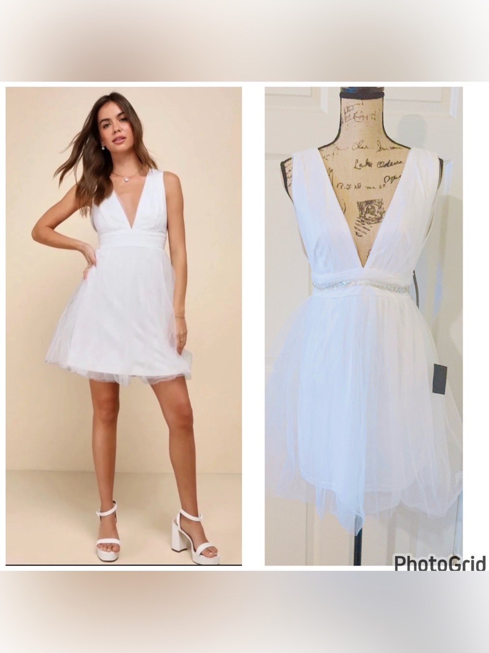 Lulu's Embellished Tulle Mini Dress M NWT